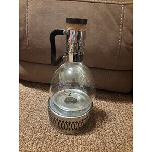 Vintage Glass Carafe Candle Warmer Stand